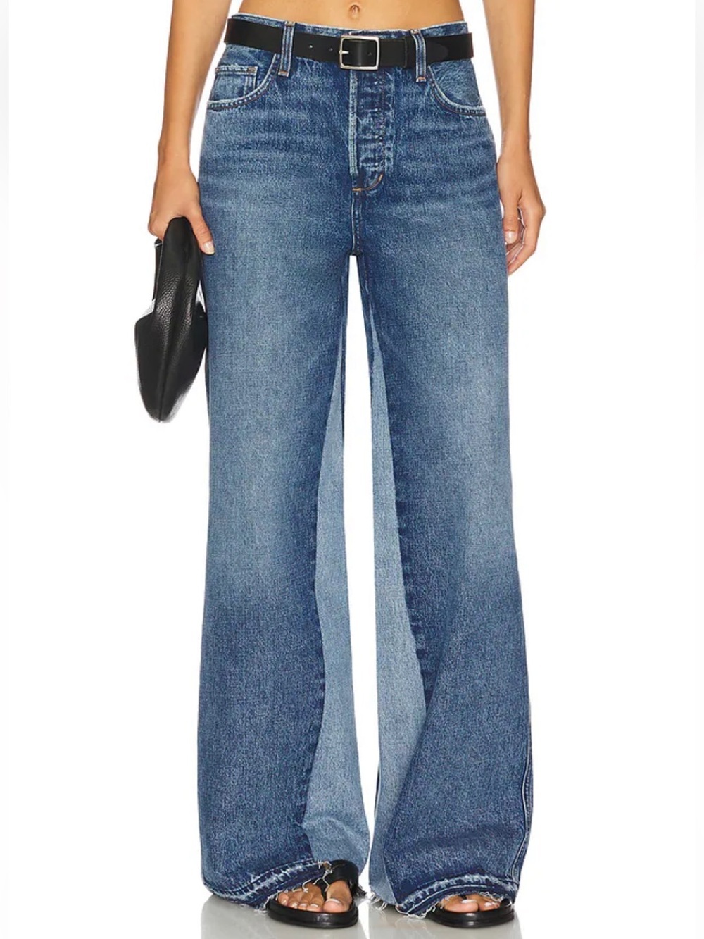 Favorite Daughter The Ollie Ultimate Baggy Wide Leg Jeans Charlestown Wash 32